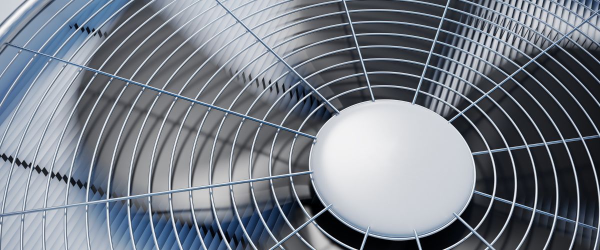 Top of an HVAC fan spinning
